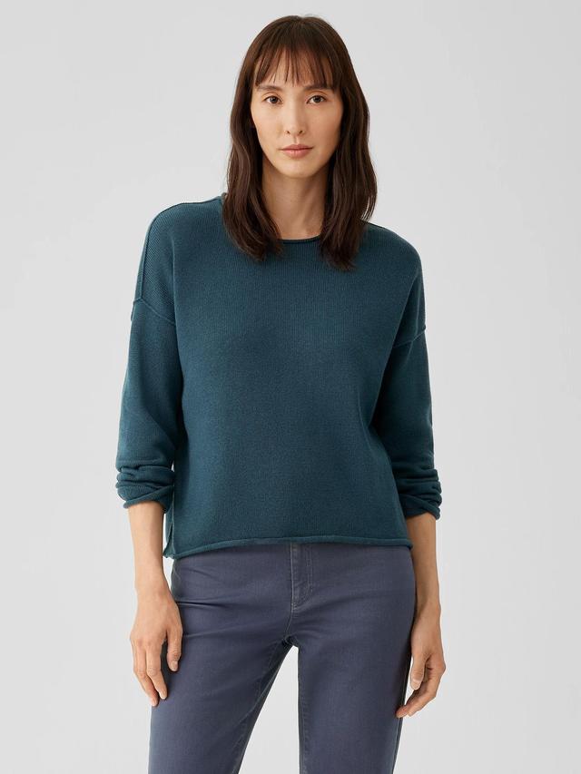 EILEEN FISHER Peruvian Cotton Blend Crew Neck Topfemale Product Image