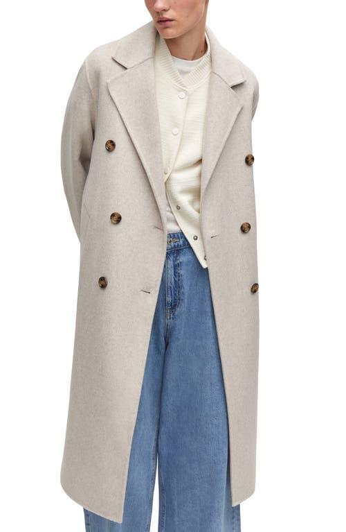 MANGO Double Breasted Wool Blend Coat Product Image