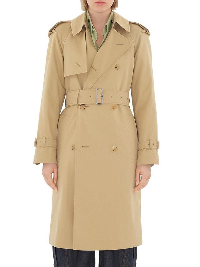 Womens Double-Breasted Belted Trench Coat Product Image