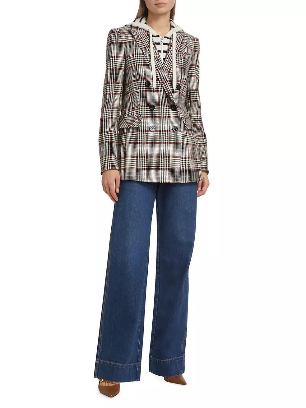 Ellette Plaid Double-Breasted Jacket Product Image