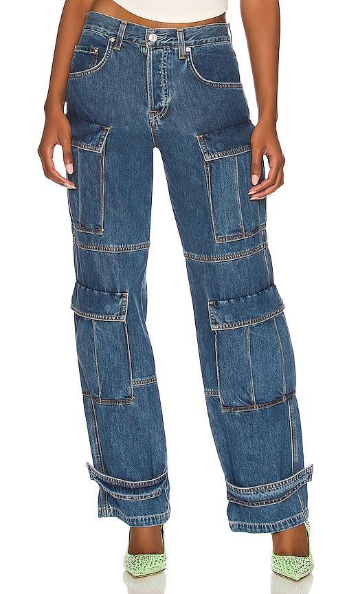 GRLFRND Lex Cargo in Rio Grande - Blue. Size 27 (also in 23, 24, 25, 26, 28, 30, 32). Product Image