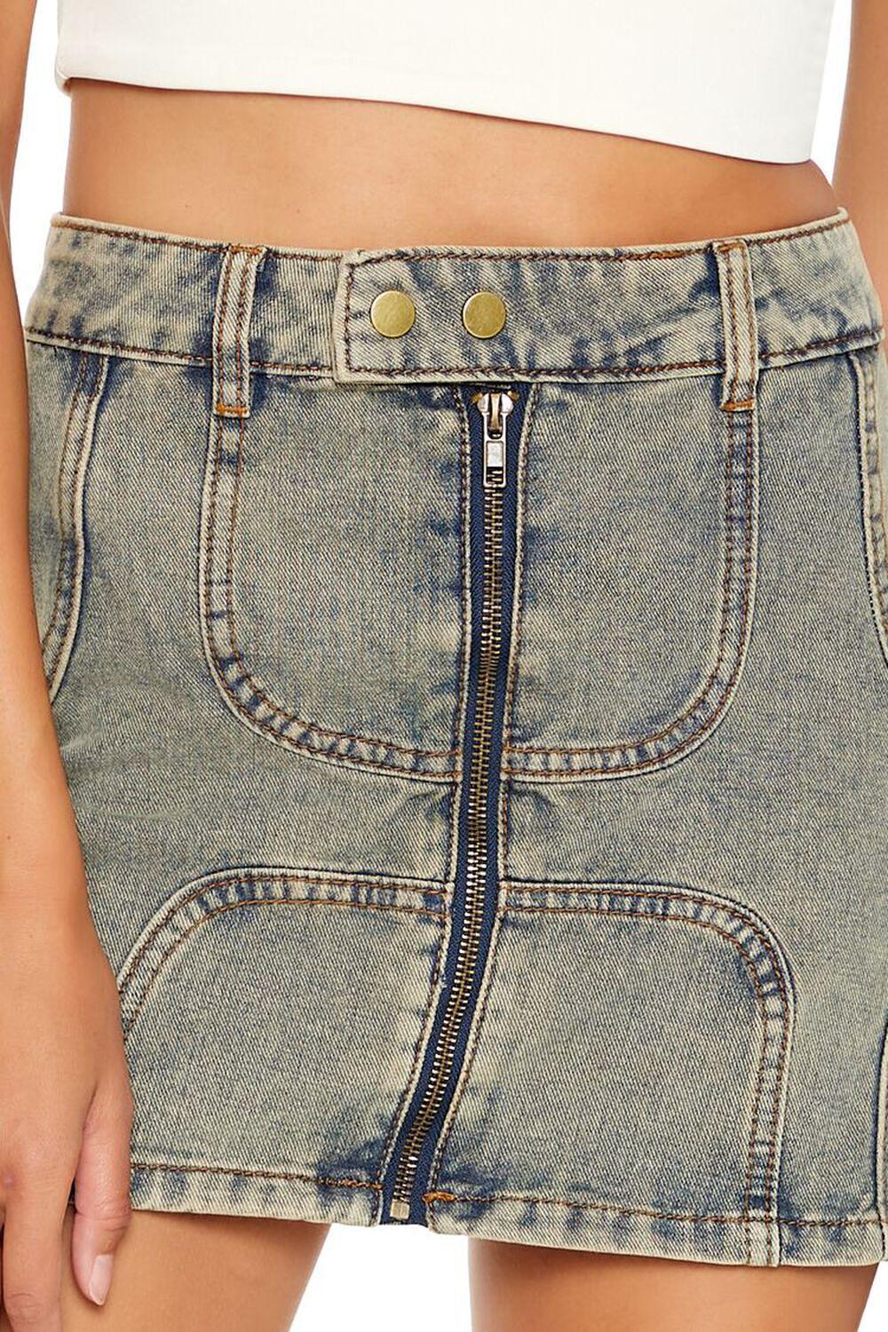 Acid Wash Denim Mini Skirt | Forever 21 Product Image