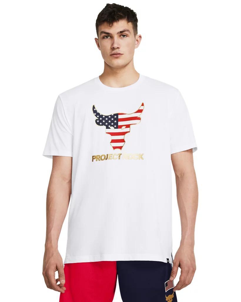 Men's Project Rock Red, White & Blue Graphic Short Sleeve Product Image