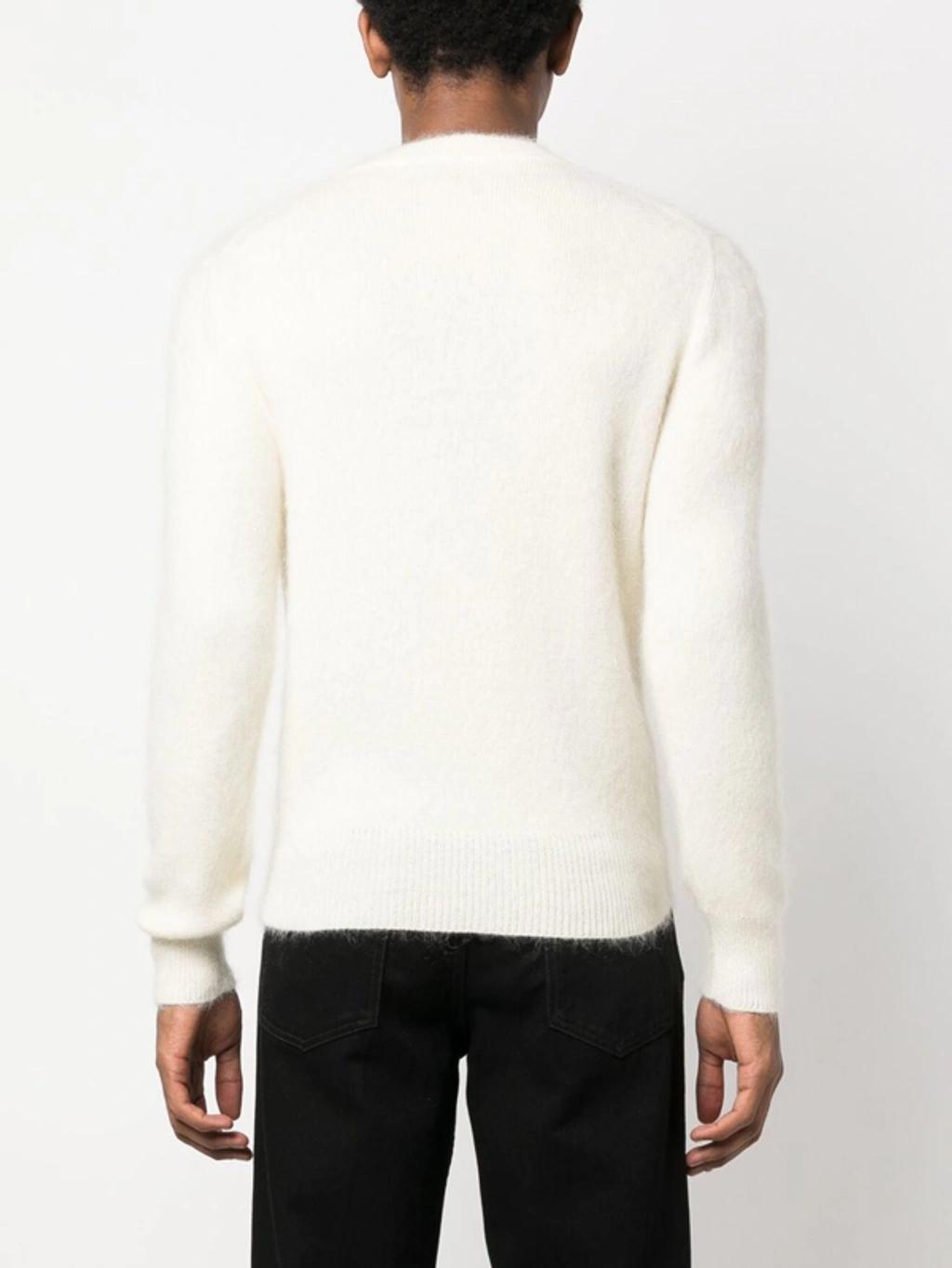 TOM FORD Ribbed-knit Crew-neck Jumper In White Product Image