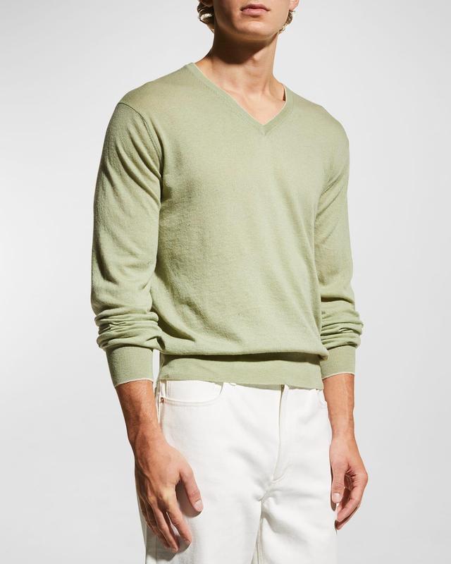 Men's Extra Lightweight Wool-Cashmere V-Neck Sweater Product Image