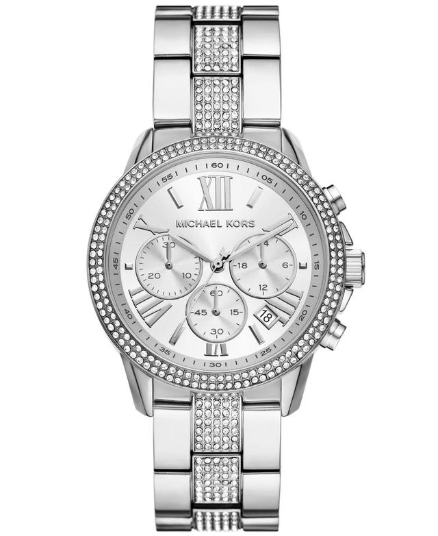 Michael Kors Womens Brynn Chronograph Stainless Steel Watch 40mm - Silver-tone Product Image