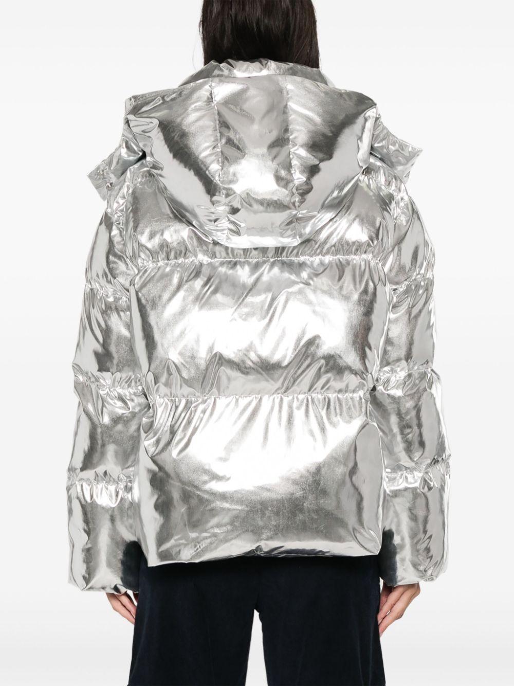 metallic puffer jacket Product Image