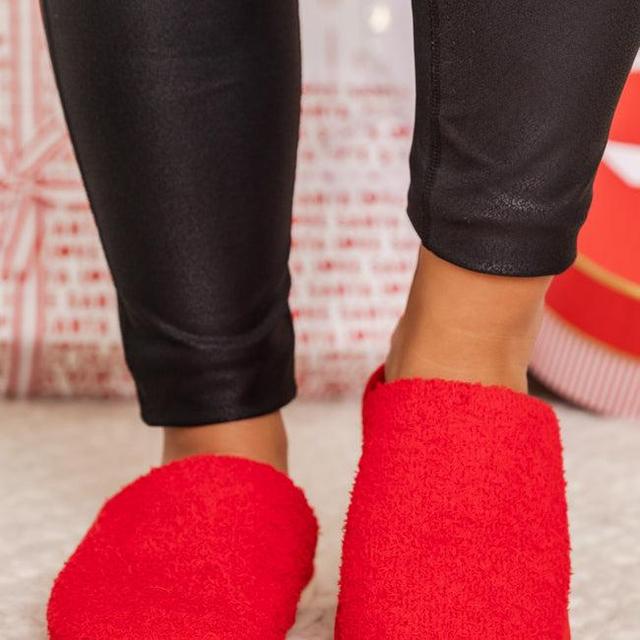 Sliding On Ice Red Slippers FINAL SALE Product Image