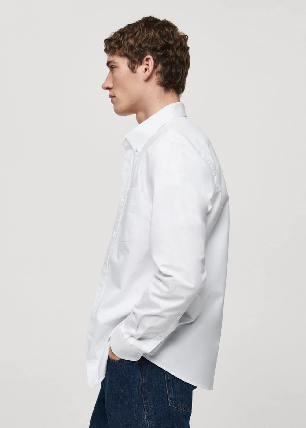 MANGO MAN - Regular fit Oxford cotton shirt whiteMen Product Image