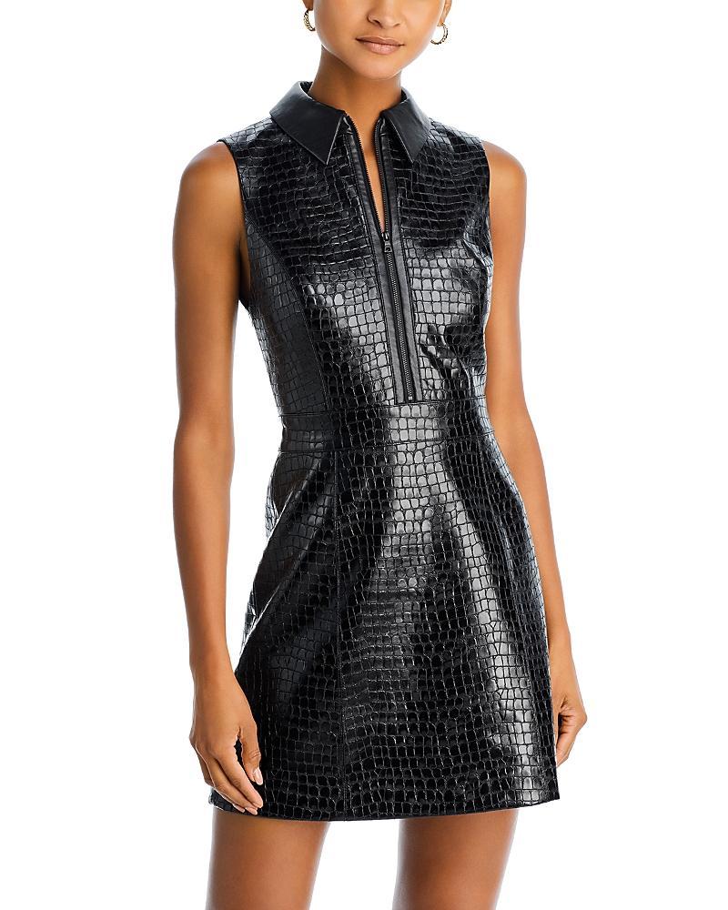 Womens Ellis Vegan Leather Sleeveless Minidress Product Image