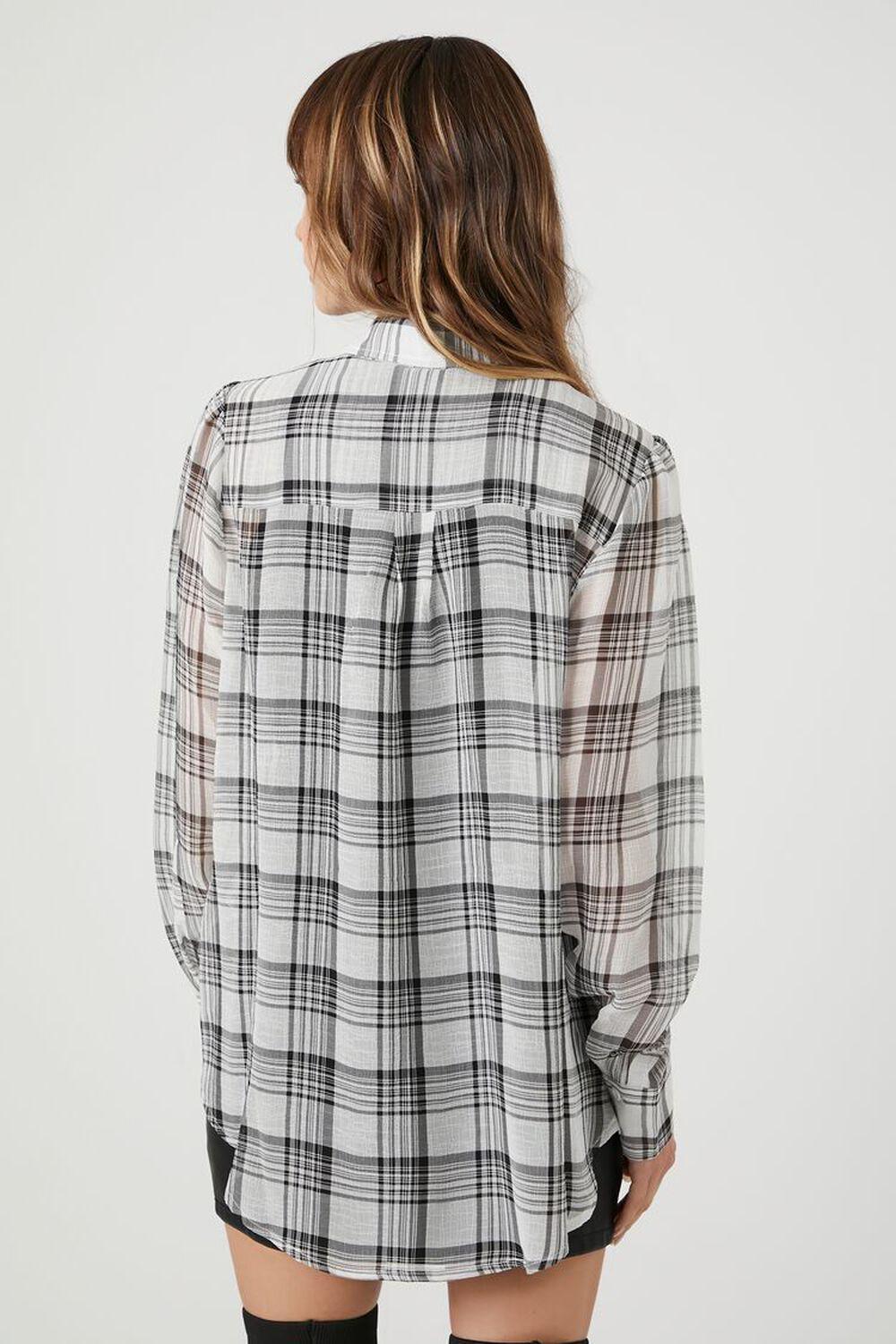 Sheer Chiffon Plaid Shirt | Forever 21 Product Image