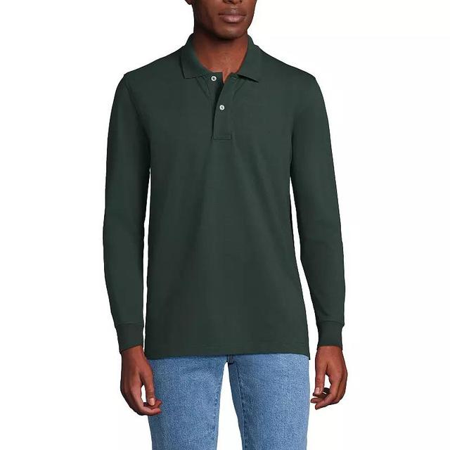 Lands End Mens Comfort First Long Sleeve Mesh Polo Product Image