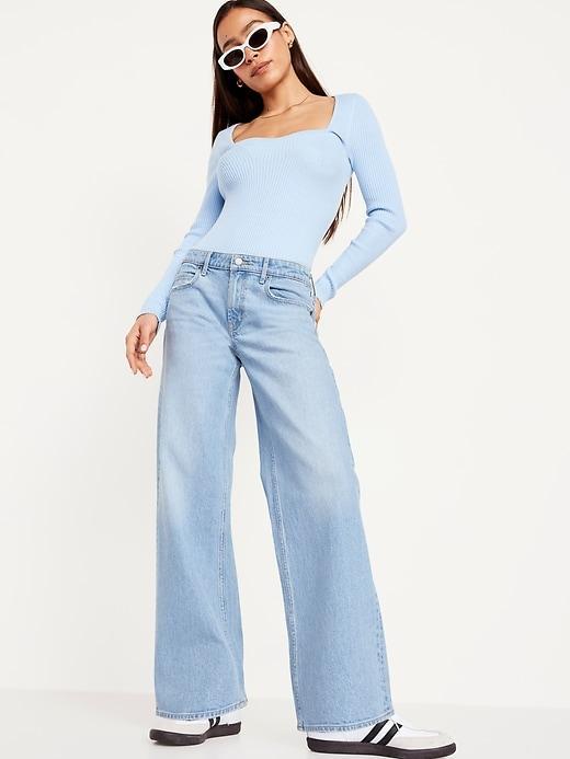 Mid-Rise Wide-Leg Jeans Product Image