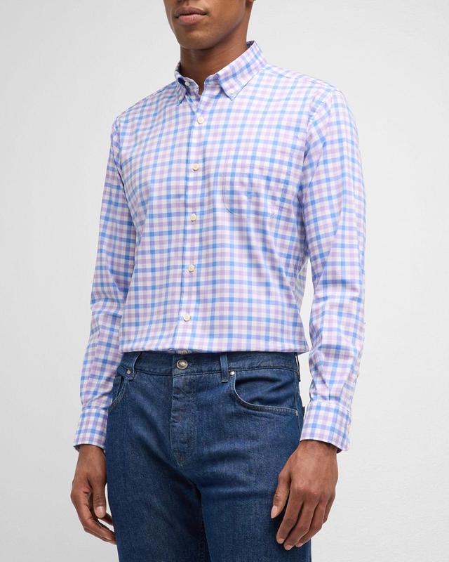 Peter Millar Castine Crown Lite Check Stretch Button-Down Shirt Product Image