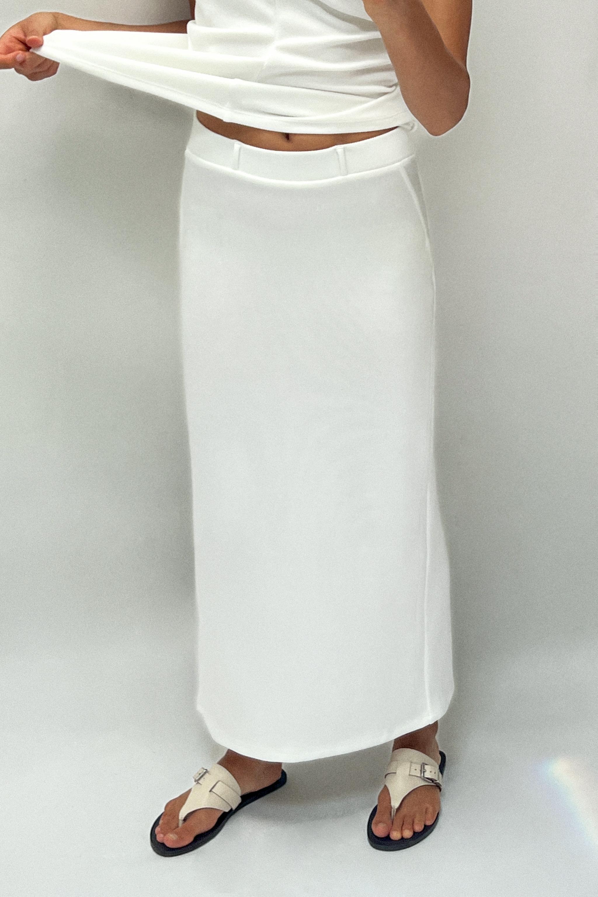 LONG SOFT PIQUÉ SKIRT Product Image