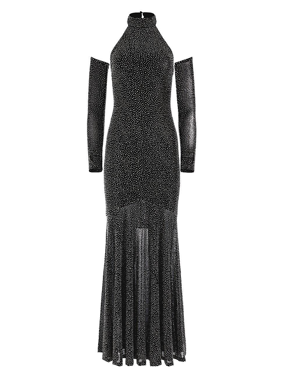 Womens Fabiola Embellished Turtleneck Halter Gown Product Image