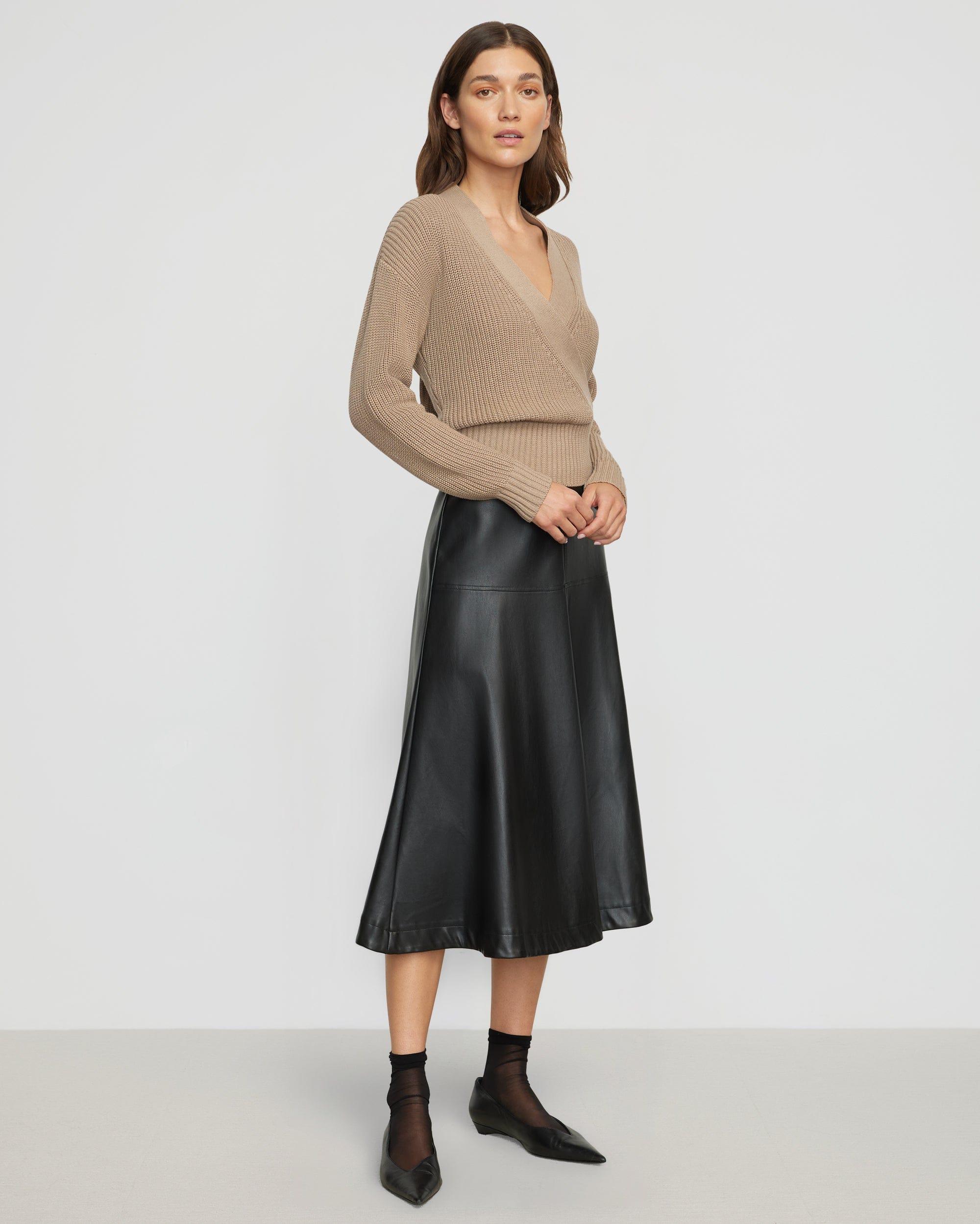 Harley A-Line Vegan Leather Skirt Product Image