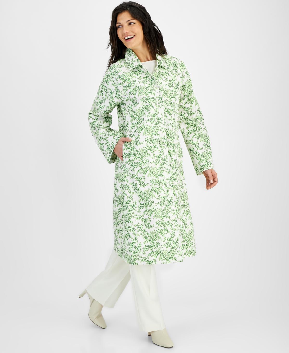 Macys Flower Show Womens Long A-Line Printed Raincoat, Created for Macys Product Image