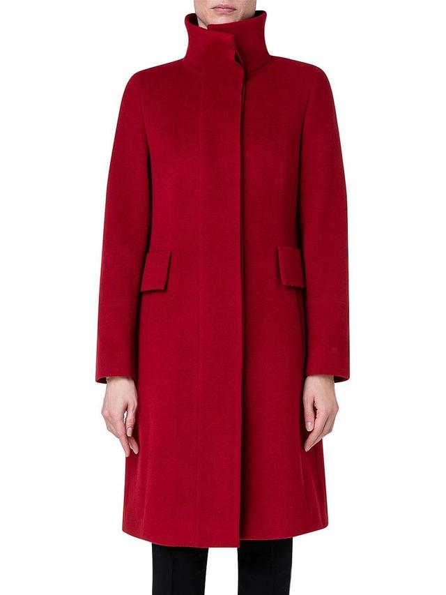 Womens Long Wool-Blend Coat Product Image