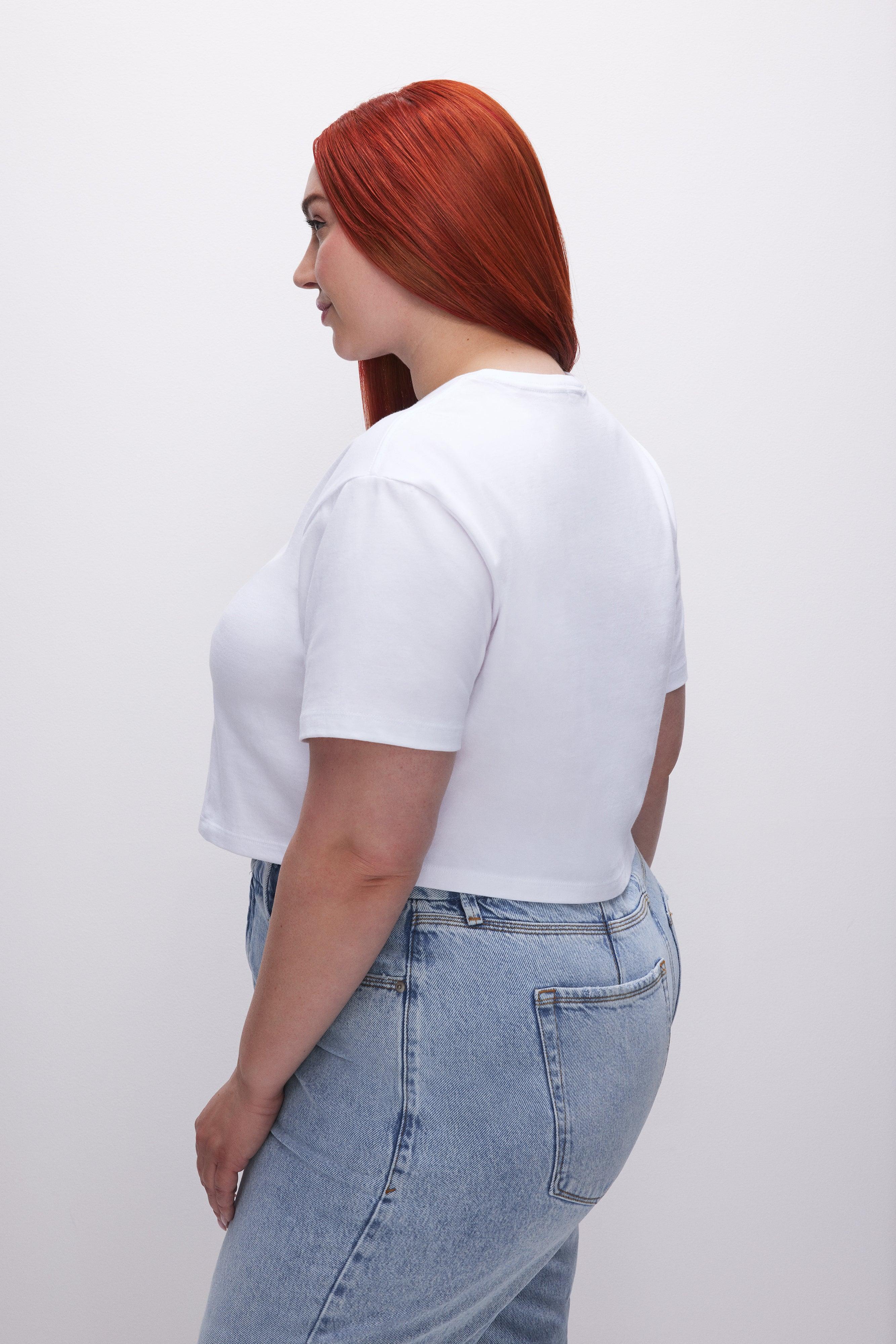 COTTON CROPPED TEE | WHITE001 Product Image