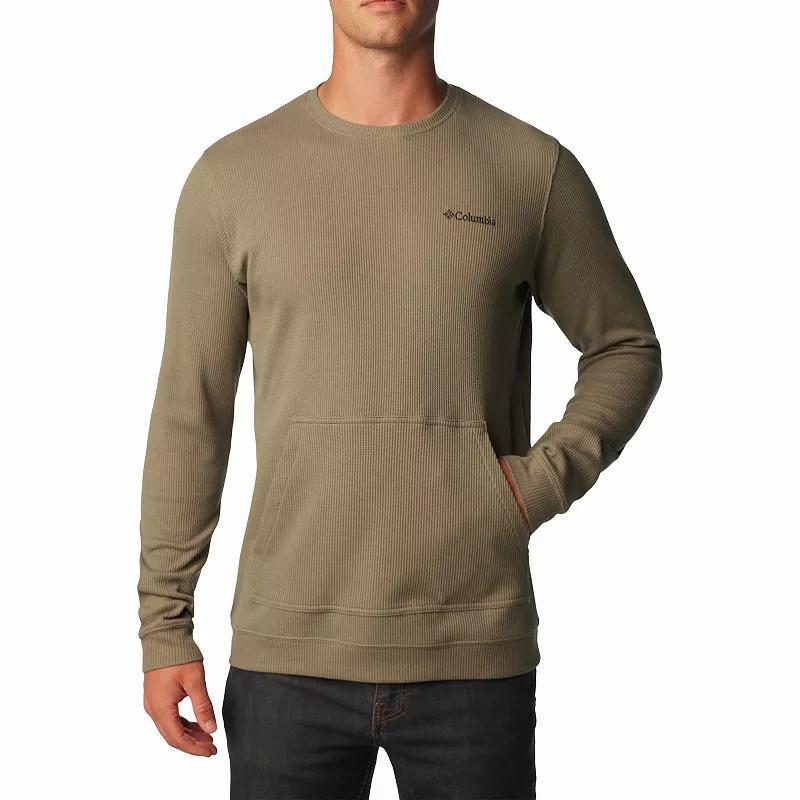 Mens Columbia Pitchstone Knit Crew Pullover Grey Blue Product Image