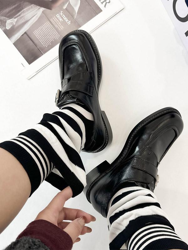 Contrast Color Split-Joint Striped Patterns Socks Accessories Product Image