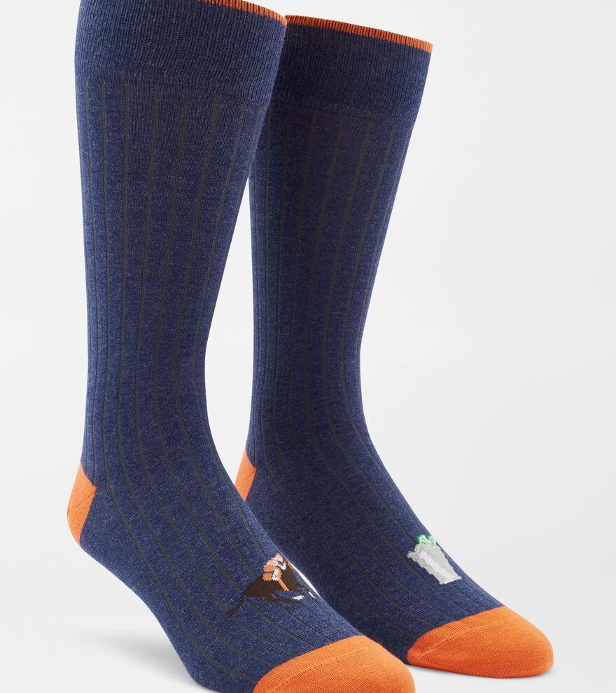 Peter Millar Mens Off to the Races Crew Sock | Color: Navy | Size: OS Product Image