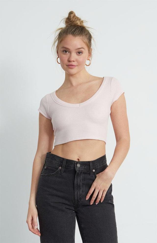 Est. PAC 1980 Women's Samantha Cropped Waffle Knit T-Shirt Product Image