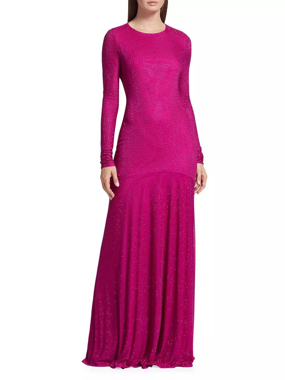 Diana Crystal Diamante Long-Sleeve Gown Product Image