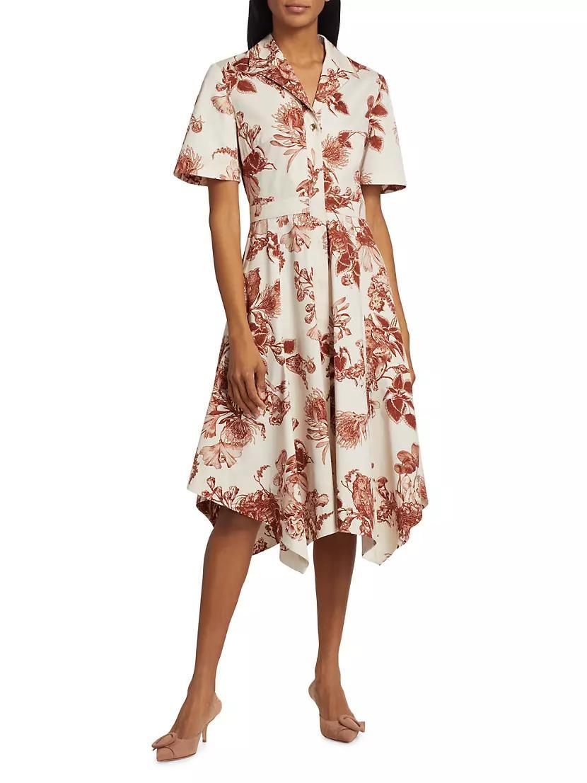 Forest Floral Cotton Handkerchief Midi-Dress Product Image