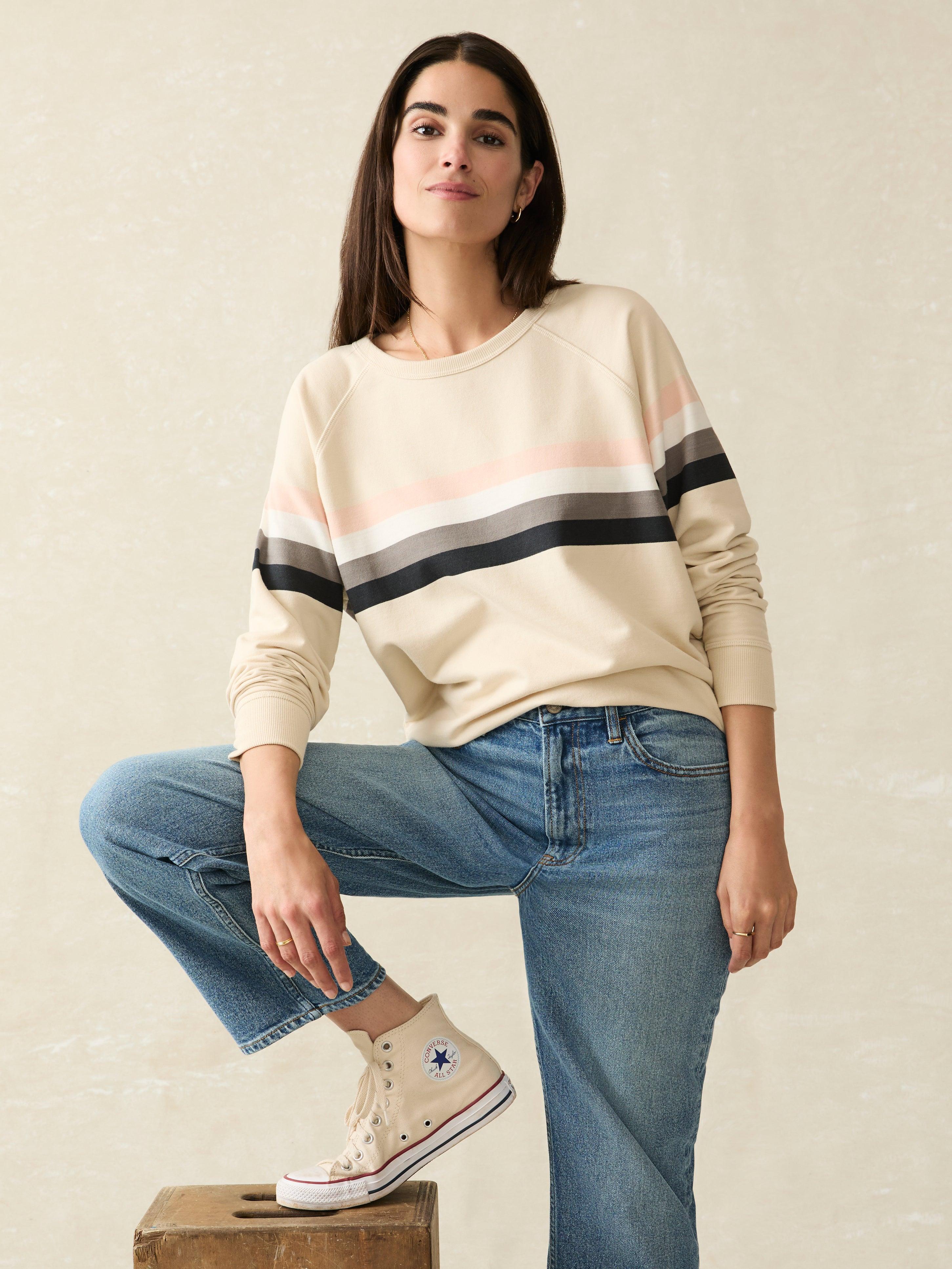 Coastal Cloud Crew - Sandbar Stripe Female Product Image