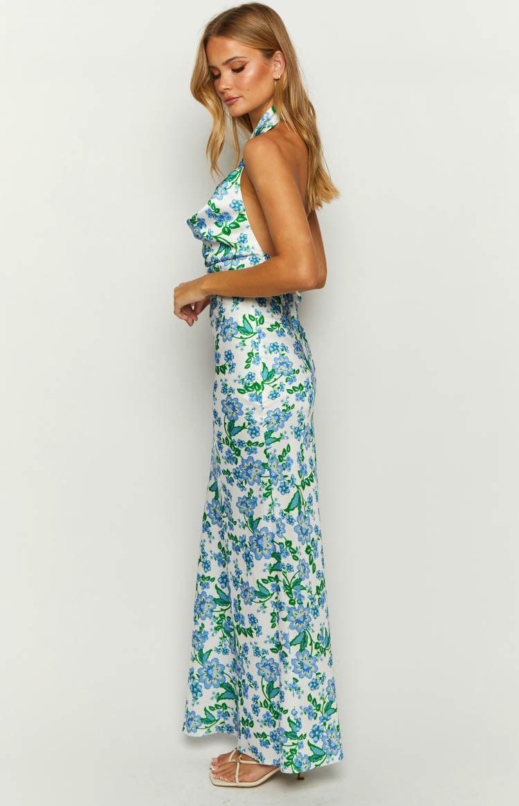 Marcella Blue Floral Formal Maxi Dress Product Image