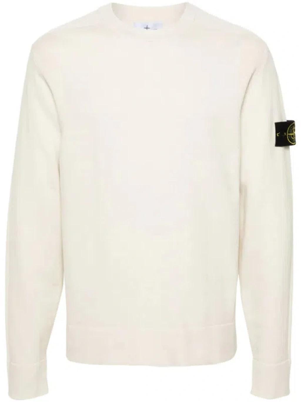 STONE ISLAND Compass-badge Wool Blend Jumper In Neutrals Product Image