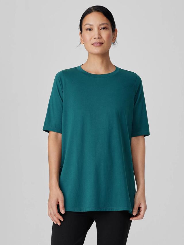 EILEEN FISHER Organic Pima Cotton Jersey Long Teefemale Product Image