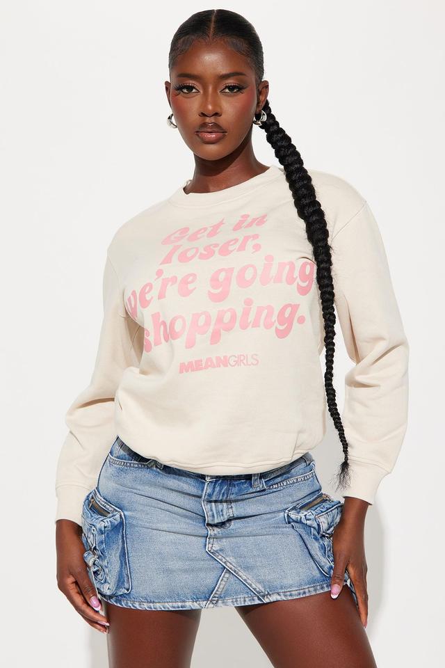 Get In Loser We're Going Shopping Sweatshirt - Beige Product Image