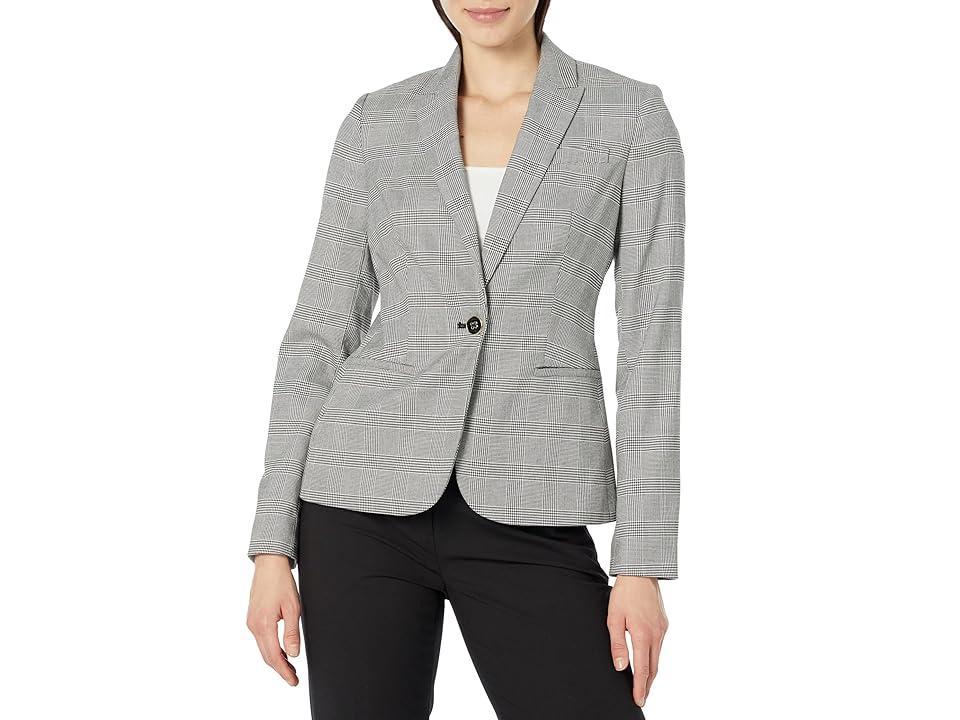 Tommy Hilfiger Womens Glen Plaid Single-Button Blazer Product Image