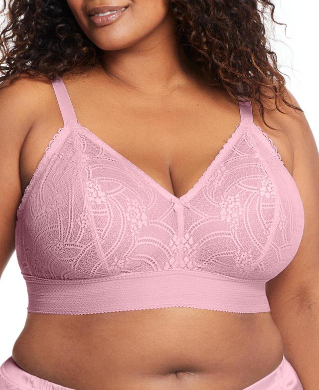 Plus Size Glamorise Full Figure Gramercy Luxe Lace Wireless Bralette 7012, Womens Product Image