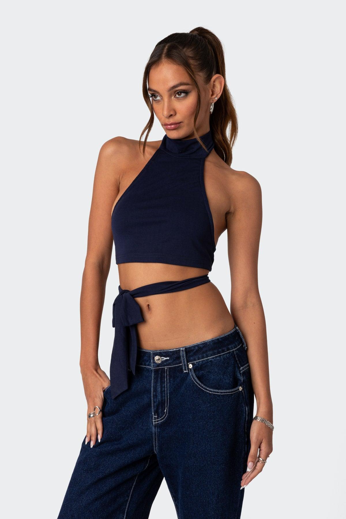 Hamlin Wrap Tie Crop Top Product Image