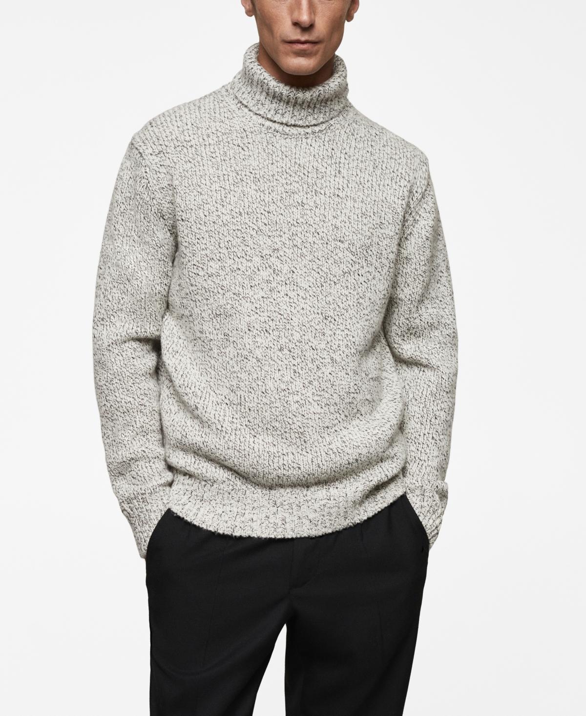 MANGO MAN - Wool turtleneck sweater light/pastel greyMen Product Image