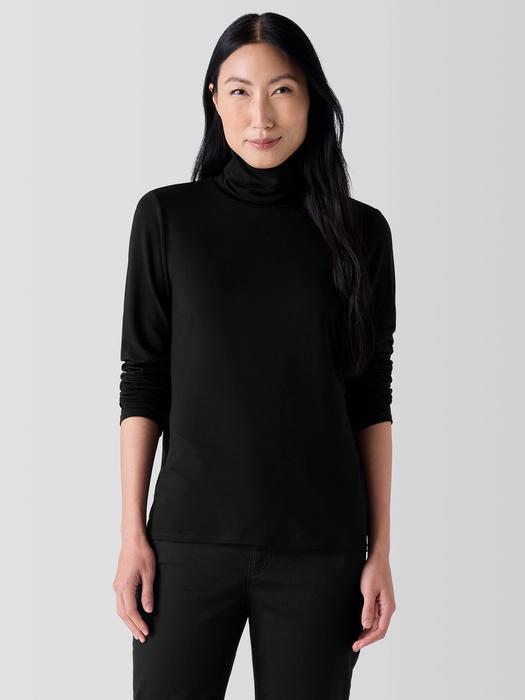 Sheer Knit Turtleneck Top Product Image