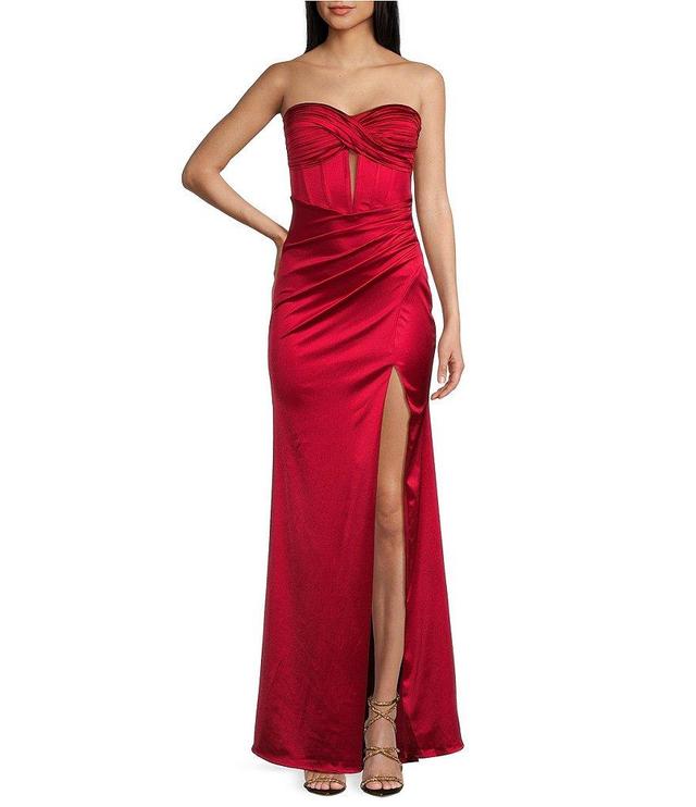 Honey and Rosie Sateen Sweetheart-Neck Sleeveless Strapless Dress Product Image