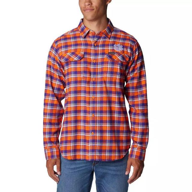 Columbia Clemson Tigers Flare Gun Flannel Long Sleeve Shirt, Mens Product Image