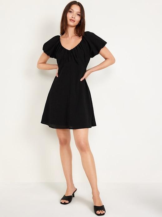 Flutter-Sleeve Mini Swing Dress Product Image