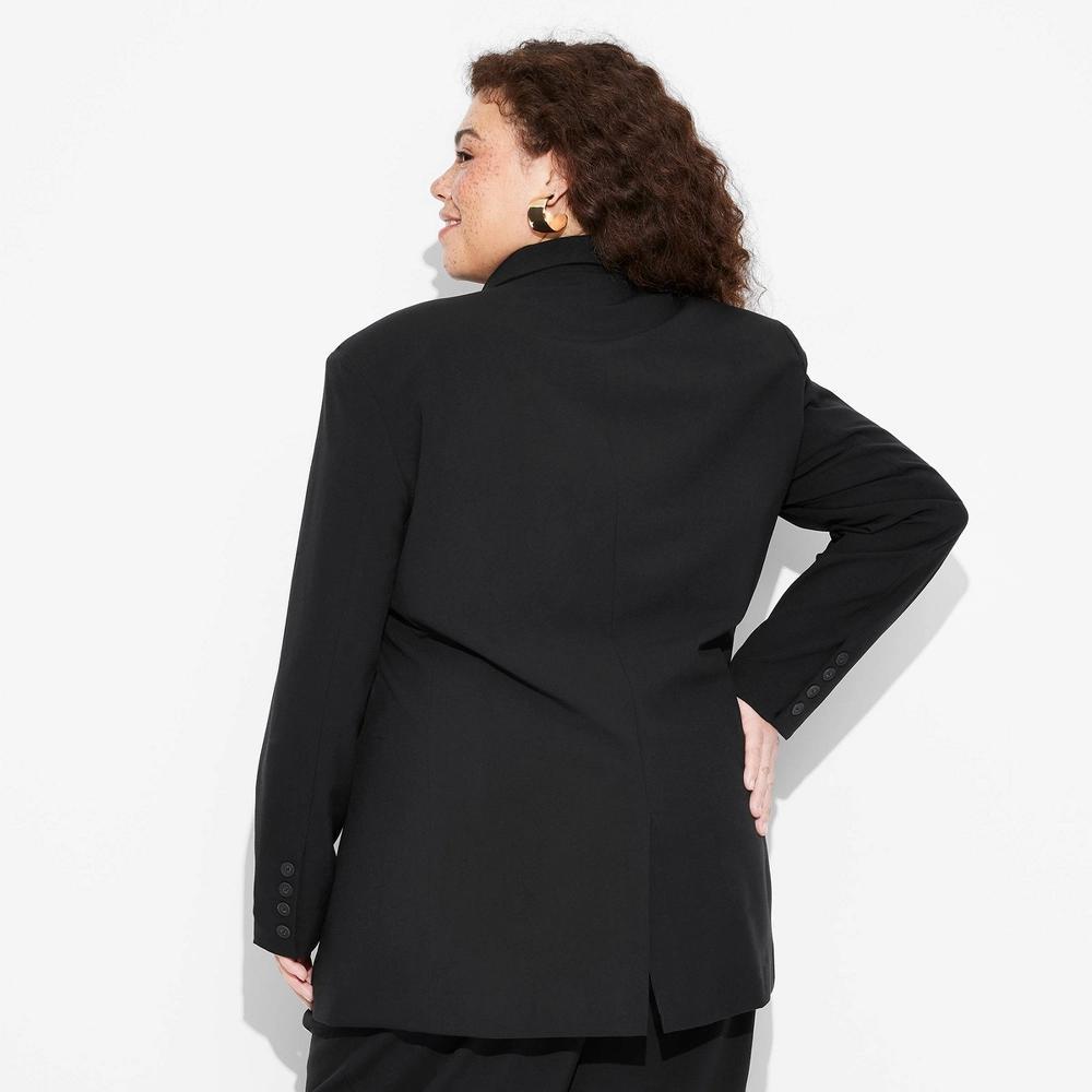 Women's Oversized Blazer - Wild Fable™ Black XXL Product Image