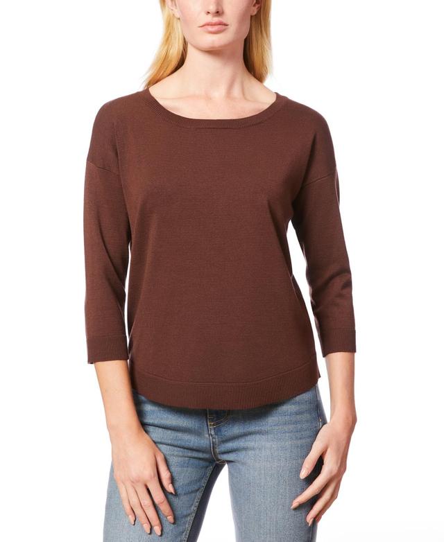 Melissa Paige Womens Boat-Neck Button-Back Sweater Product Image