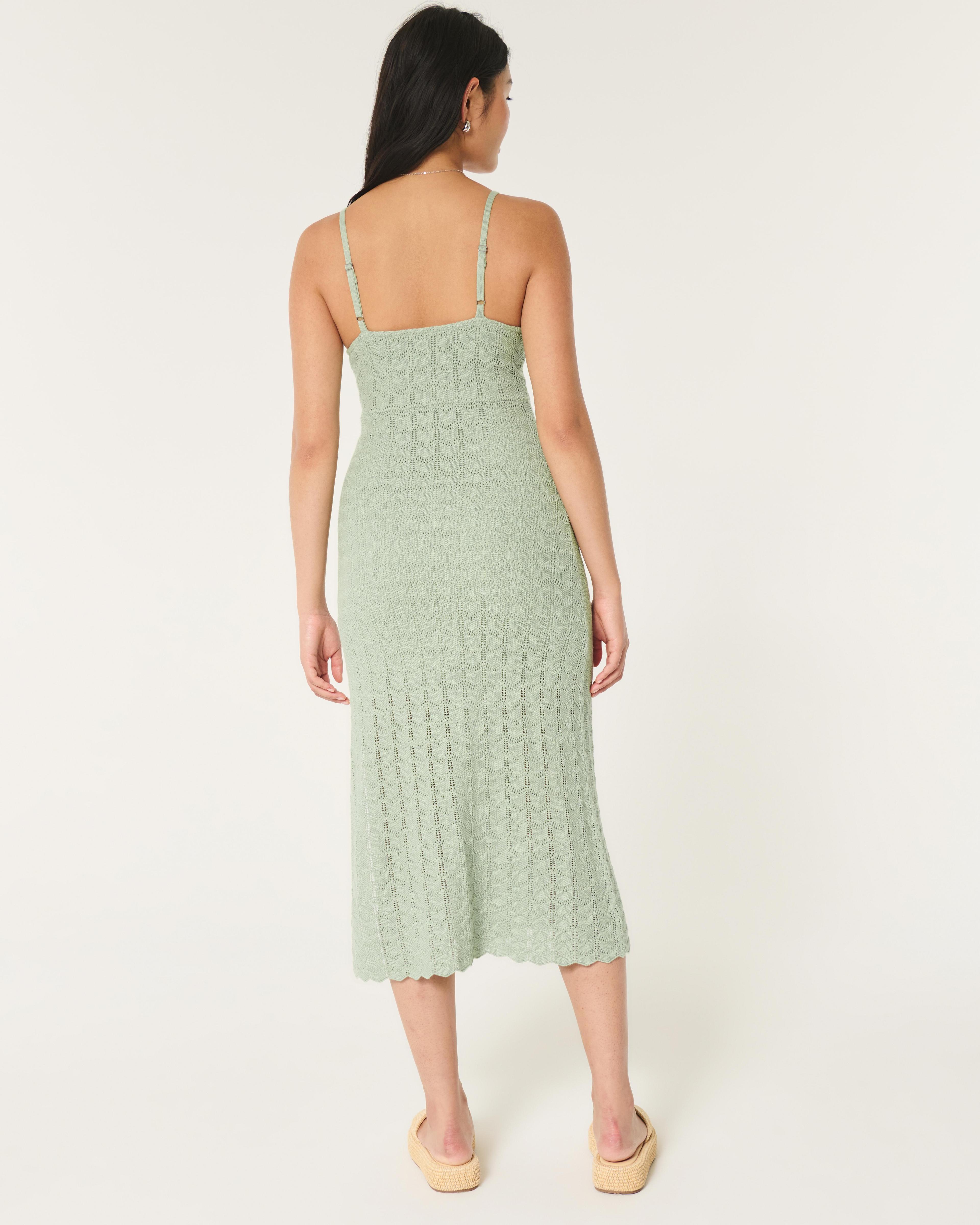 Crochet-Style Midi Dress Product Image