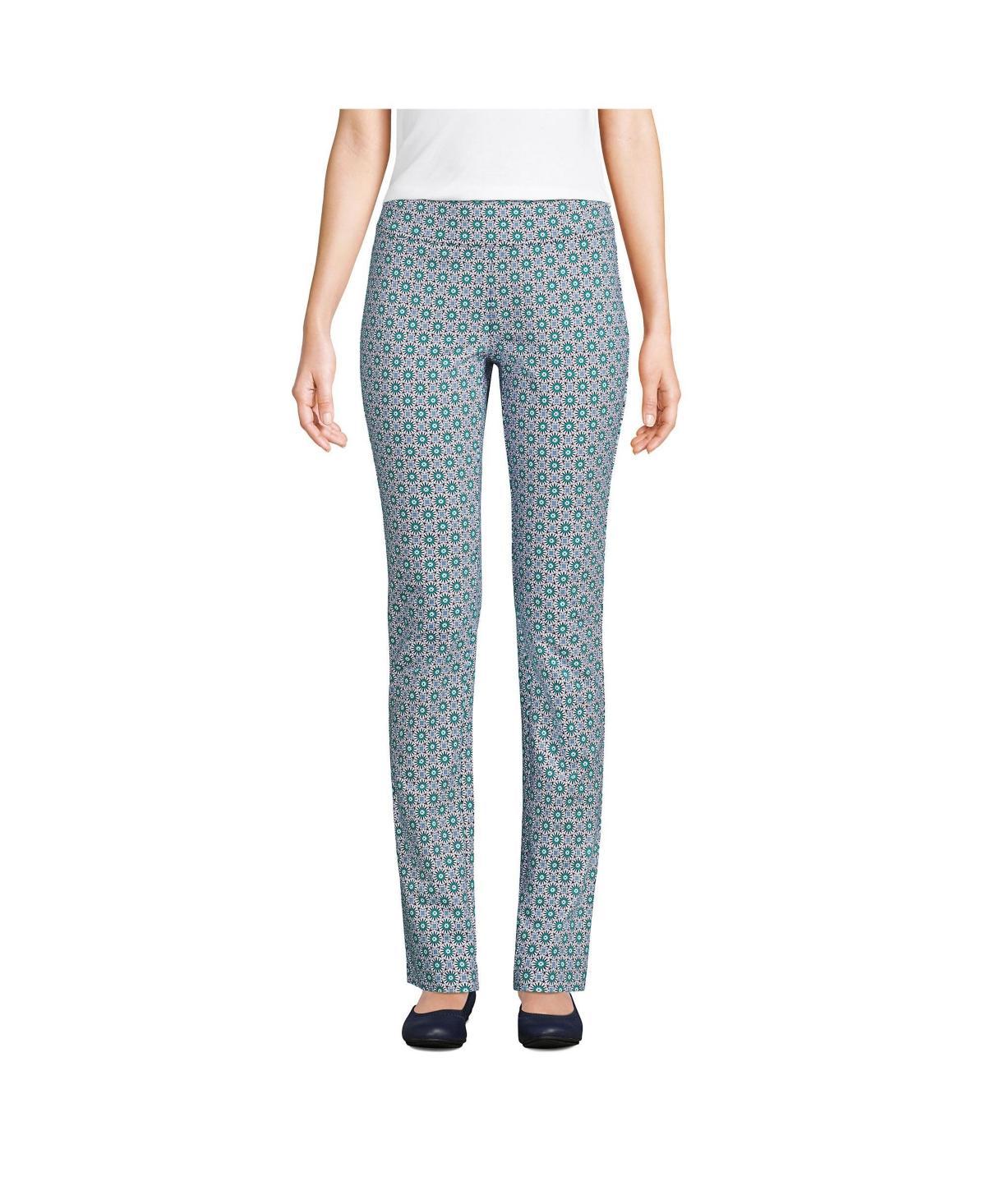 Petite Lands End Starfish Slim Cut Pull-On Pants, Womens Green Moss Product Image