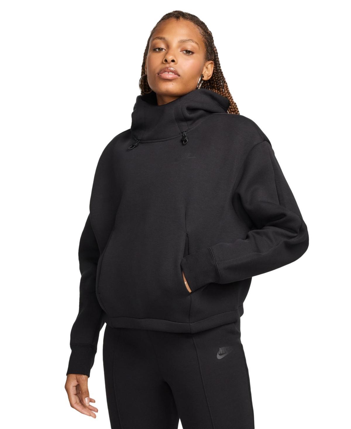 Nike Womens Nike NSW Tech Fleece OS Hoodie - Womens Black/Black Product Image