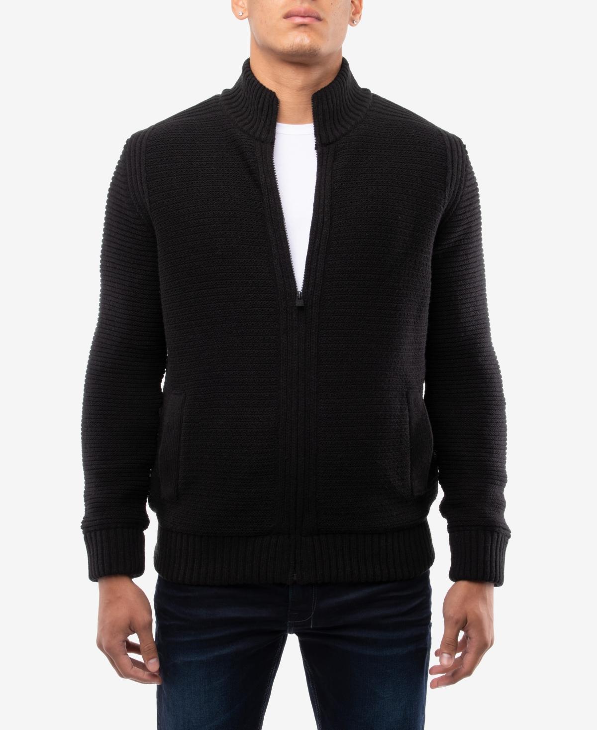 X Ray Mens Fleece Lined Zip Up Sweater - Navy Product Image