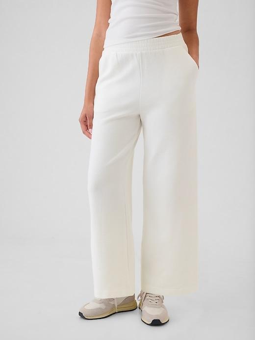 Textured Wide-Leg Ankle Sweatpants Product Image